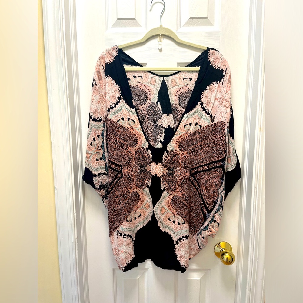 Victoria’s Secret, Black and Pink Bling, Butterfly Cover-Up Tunic, Size XS - Picture 3 of 4